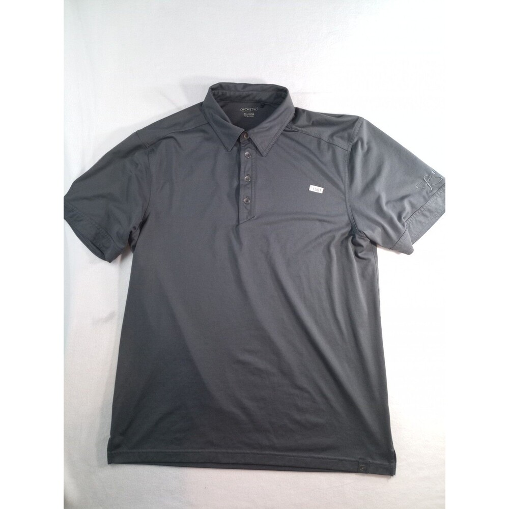 OGIO Polo Shirt Mens Gray Short Sleeve Golf Performance Moisture Large (P)